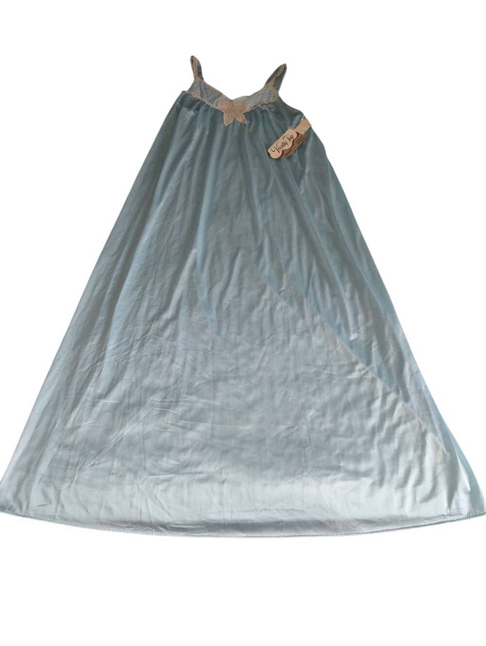 Vanity Fair Small Satin Blue Vintage Nightgown